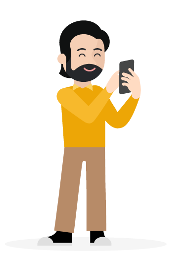 The main casual gamer, turned into a robot holding a mobile phone