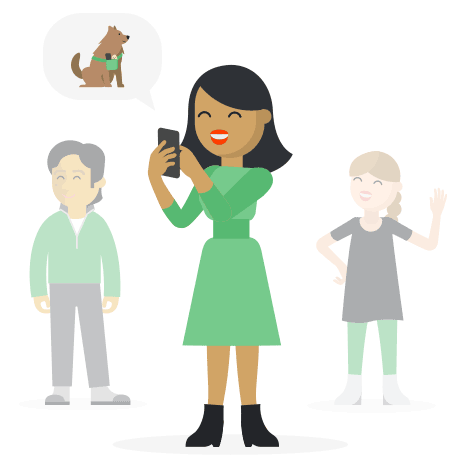 Three fantasy gamers on phones