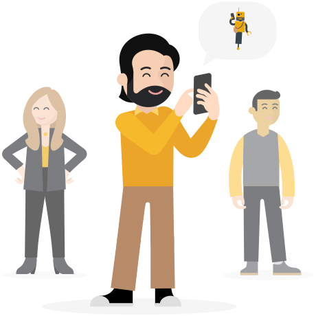 Three casual gamers on phones